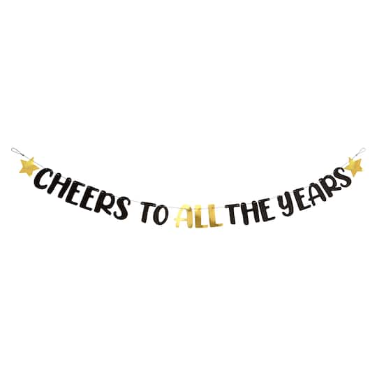 Michaels, 6ft. Black & Gold All The Years Banner by Celebrate It™ – Category: Streamers & Garland